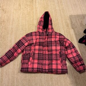 Juicy Couture Pink Plaid Puffer Jacket